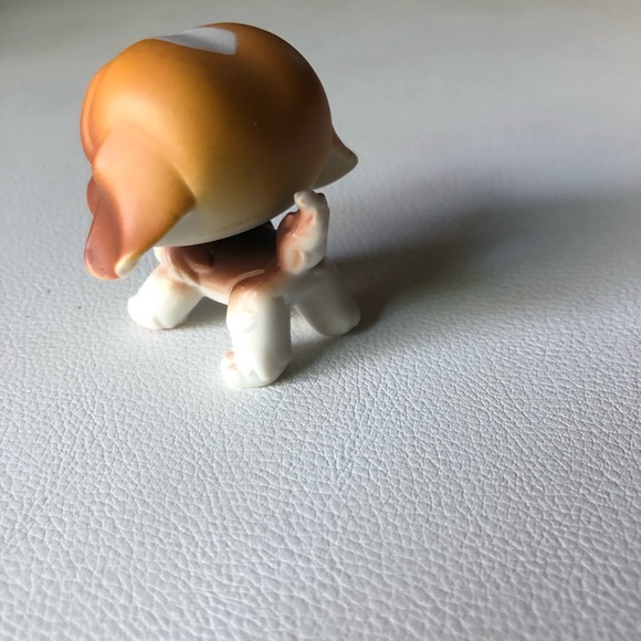 100% AUTHENTIC Littlest Pet Shop Brown St. Bernard #76 LPS Puppy Dog Blue Eyes - Picture 3 of 7